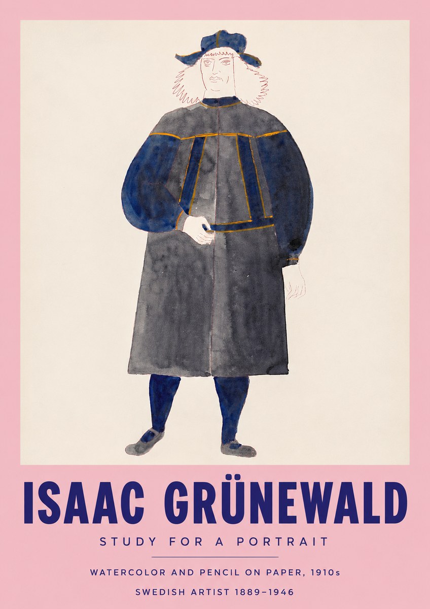 Isaac Grünewald Study for a Portrait No3 - Plakát