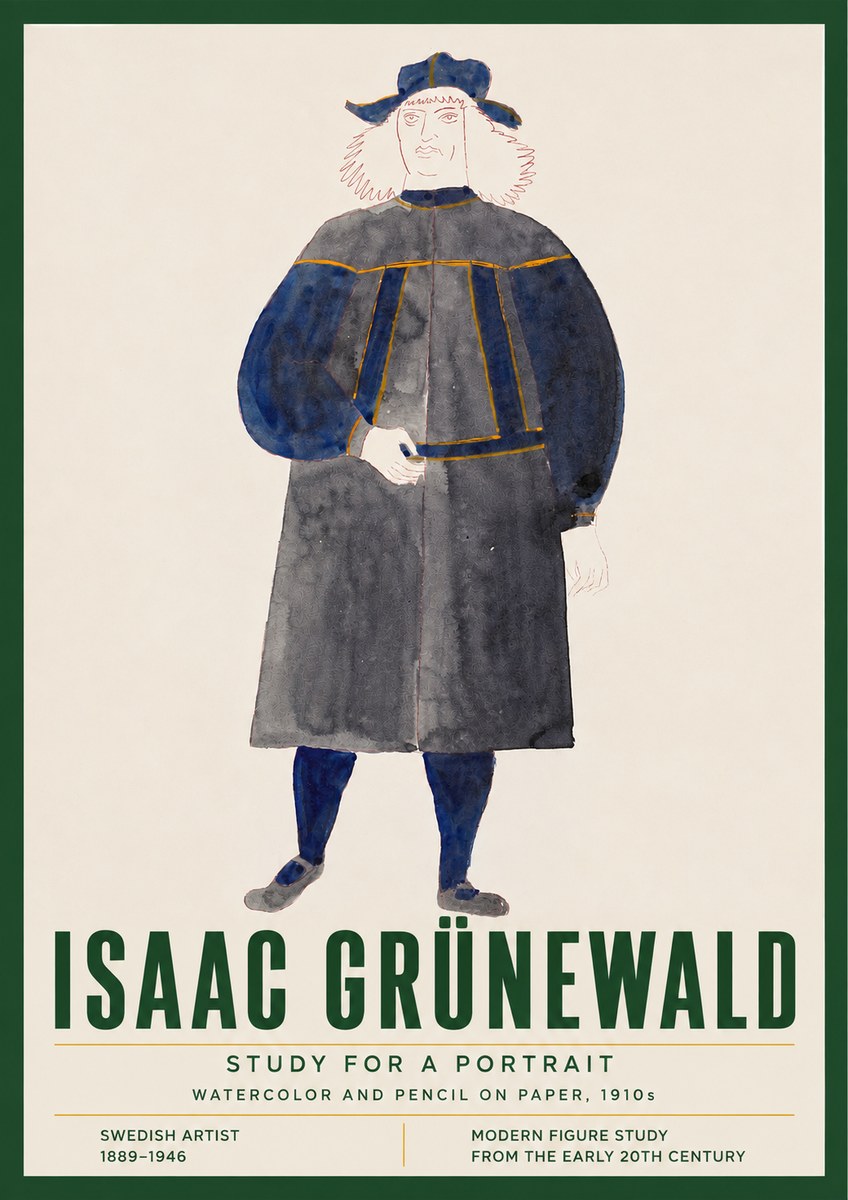 Isaac Grünewald Study for a Portrait No4 - Plakát