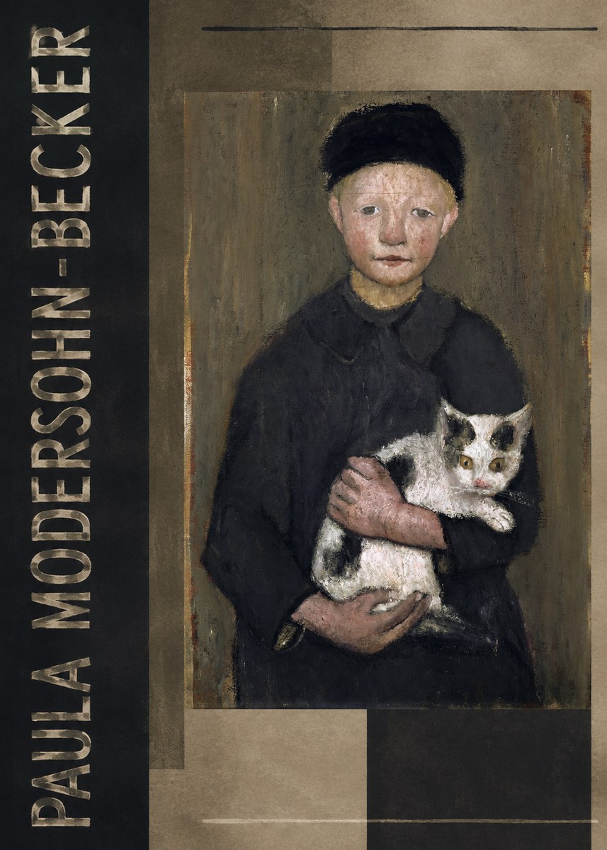 Paula Modersohn-Becker Girl with Cat No2 - Plakát