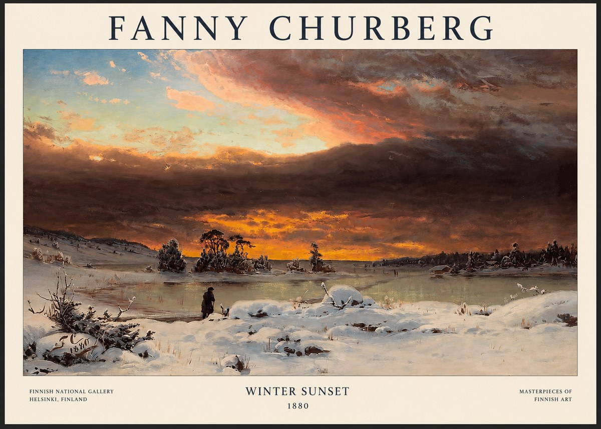 Fanny Churberg Winter Sunset No1 - Plakát