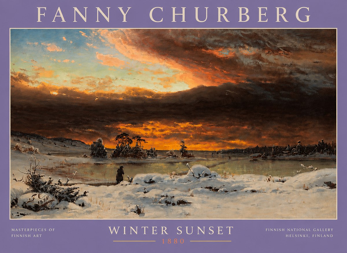 Fanny Churberg Winter Sunset No4 - Plakát