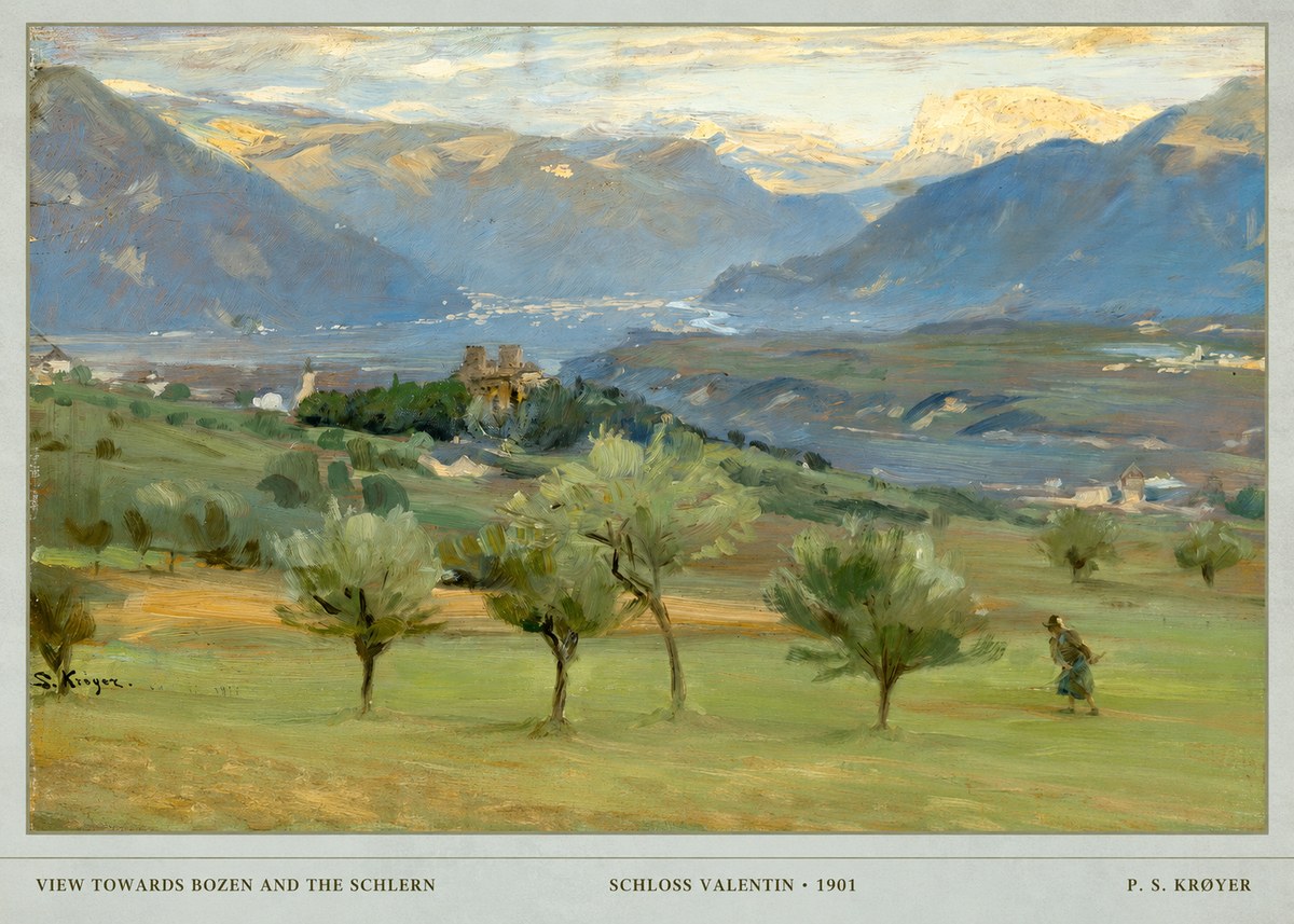 P.S. Krøyer View Towards Bozen and the Schlern No5 - Plakát