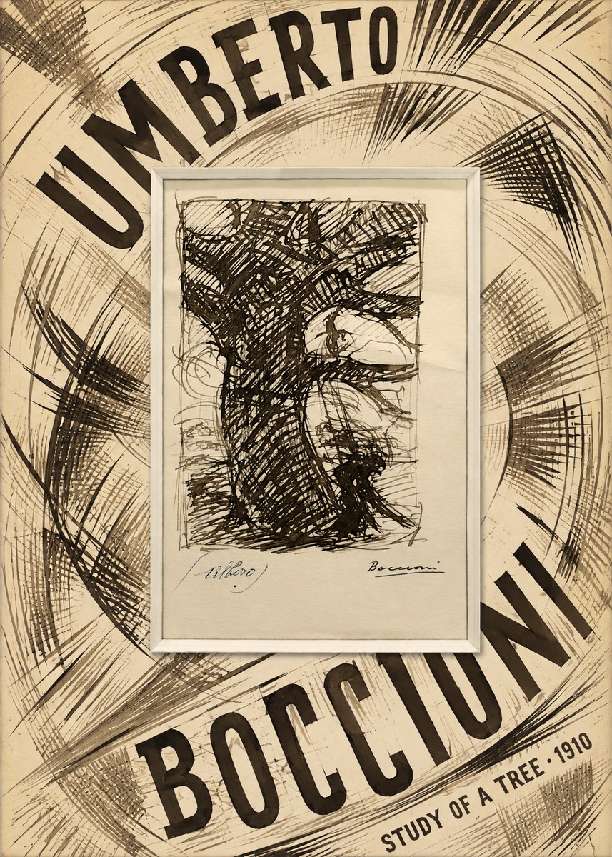Umberto Boccioni Study of a Tree No6 - Plakát