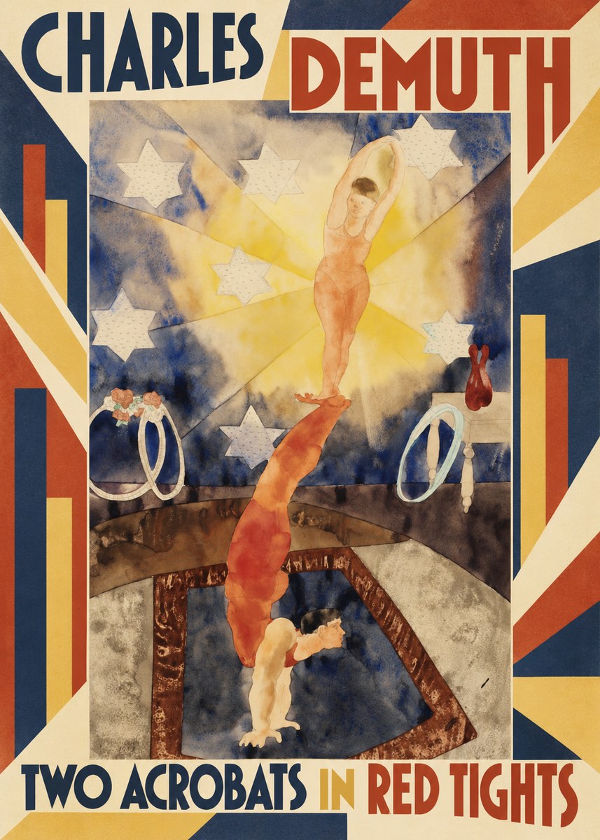Charles Demuth Two Acrobats in Red Tights No5 - Plakát