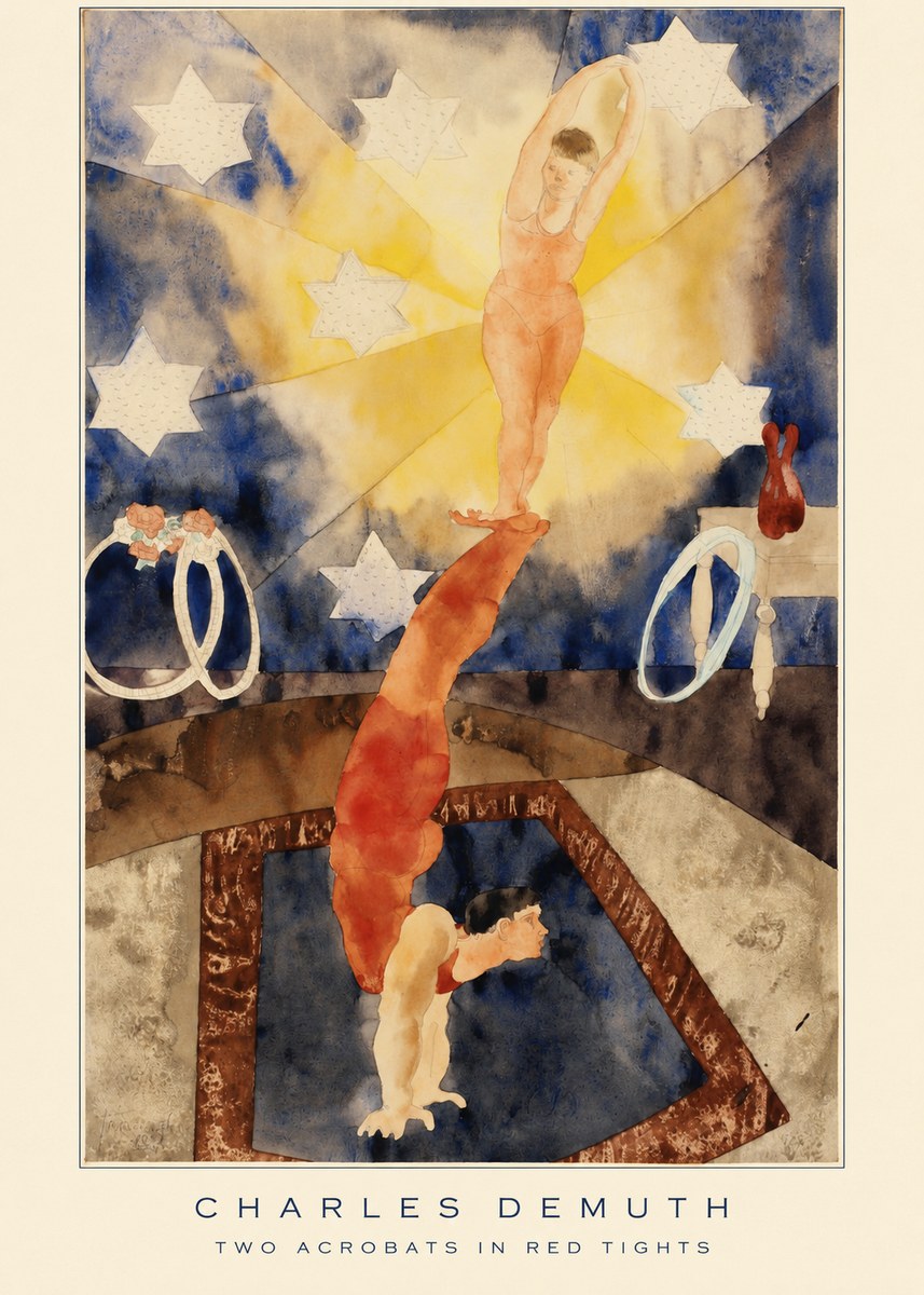 Charles Demuth Two Acrobats in Red Tights No6 - Plakát