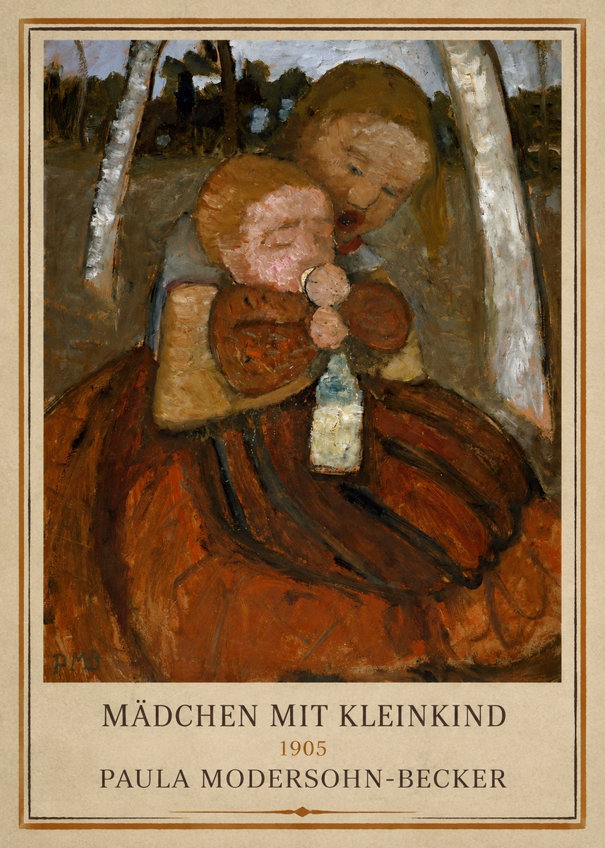 Paula Modersohn-Becker Mädchen Mit Kleinkind I No1 - Plakát