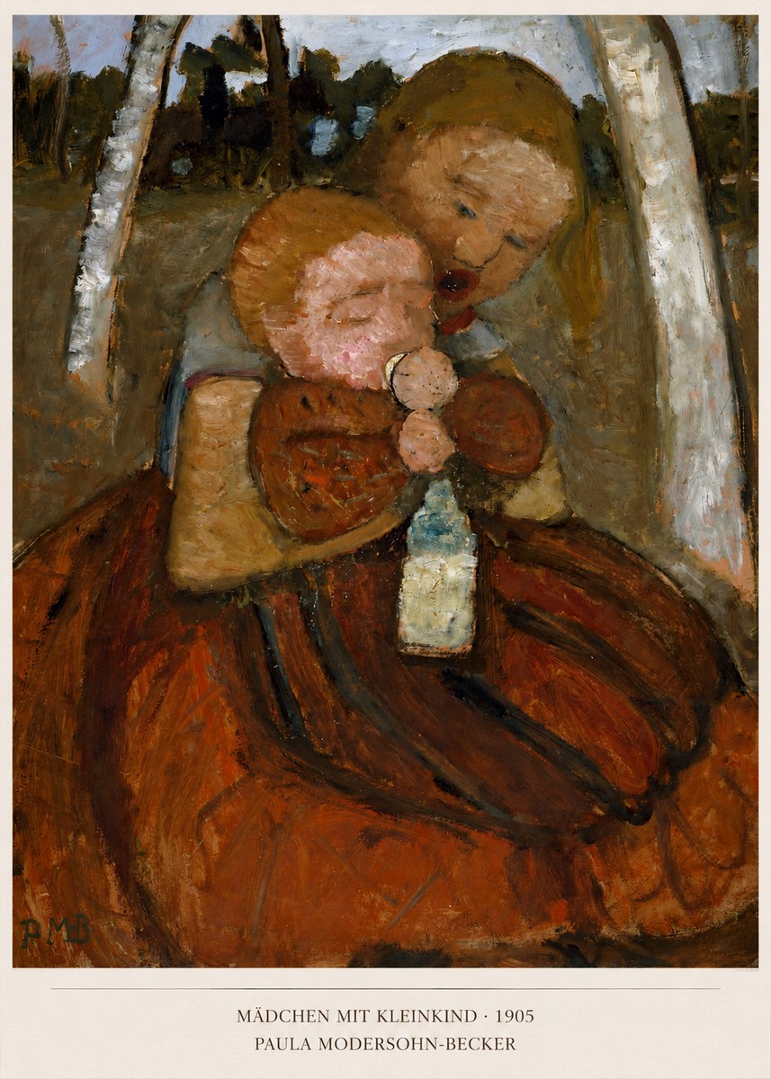 Paula Modersohn-Becker Mädchen Mit Kleinkind I No5 - Plakát