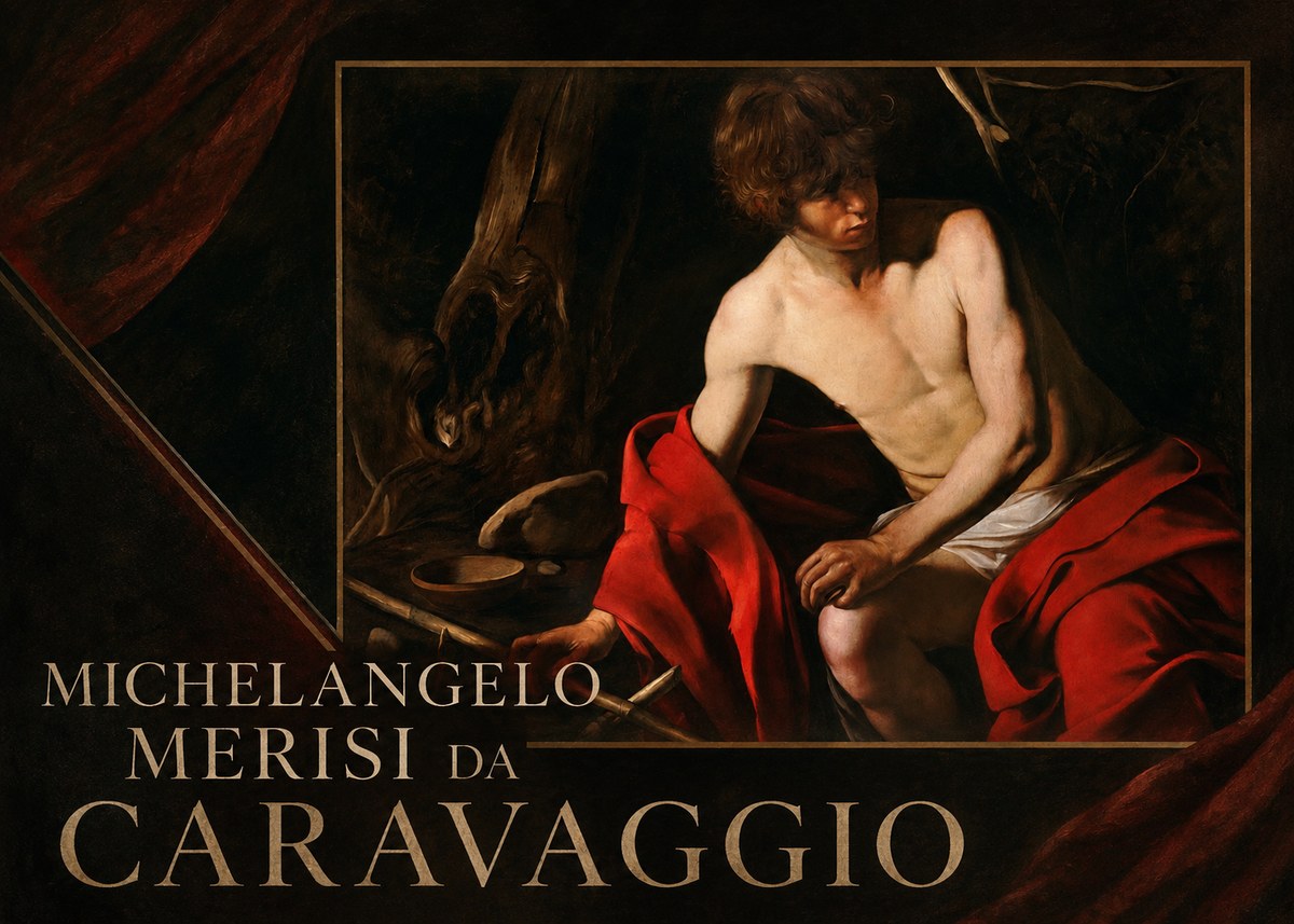 Michelangelo Merisi da Caravaggio John the Baptist (Youth with a Ram) No2 - Plakát