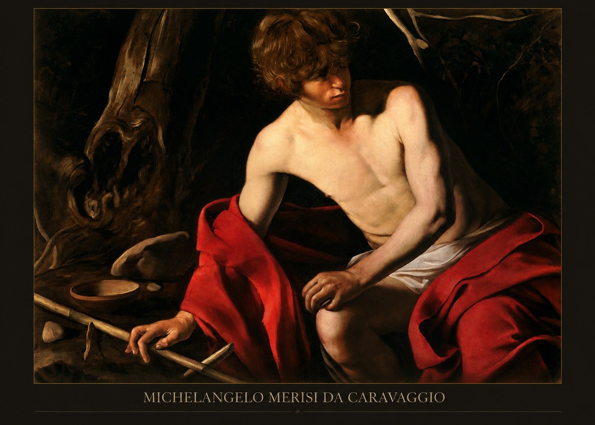 Michelangelo Merisi da Caravaggio John the Baptist (Youth with a Ram) No4 - Plakát