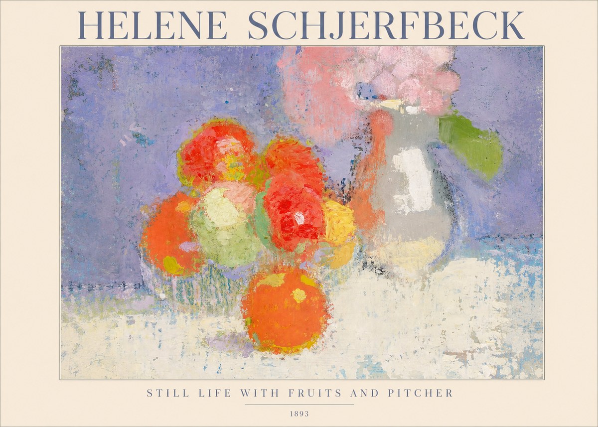 Helene Schjerfbeck Still Life with Fruits and Pitcher No1 - Plakát