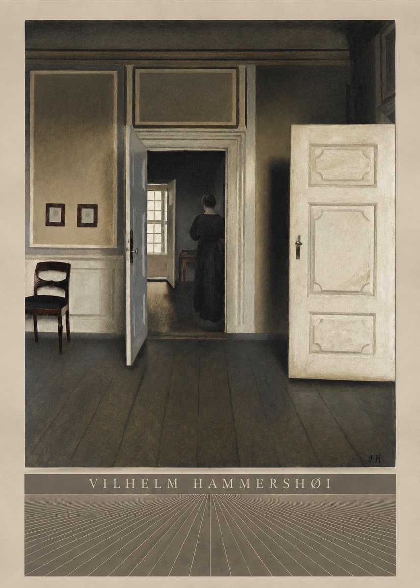 Vilhelm Hammershøi Interior, Strandgade 30 I No5 - Plakát
