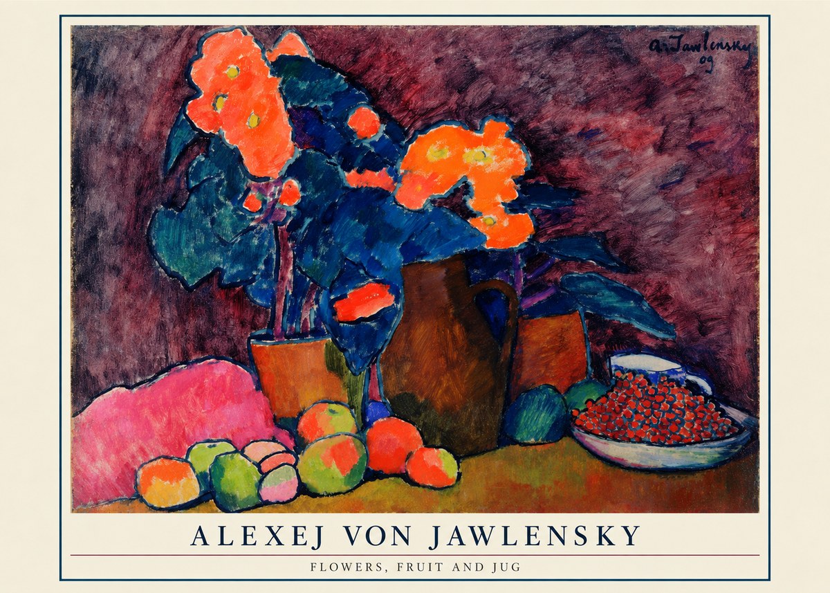 Alexej von Jawlensky Flowers, Fruit and Jug No4 - Plakát