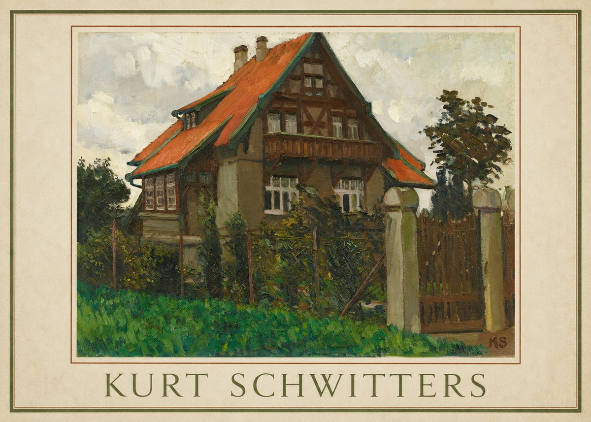 Kurt Schwitters The House on Berggasse No1 - Plakát
