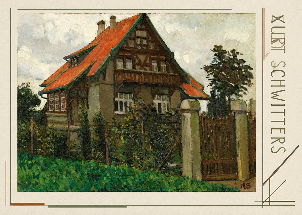 Kurt Schwitters The House on Berggasse No4 - Plakát