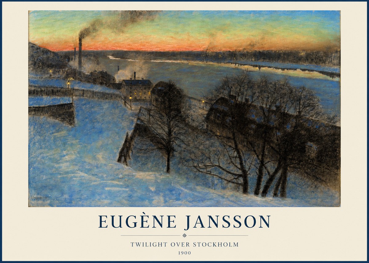 Eugène Jansson Twilight over Stockholm No1 - Plakát