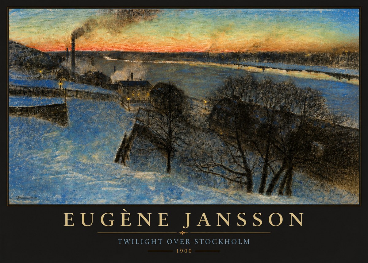 Eugène Jansson Twilight over Stockholm No3 - Plakát