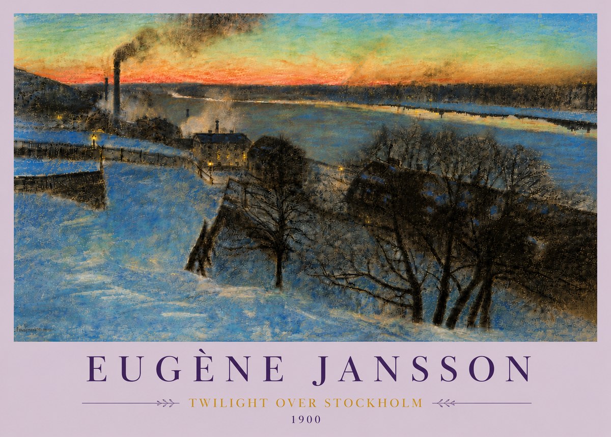 Eugène Jansson Twilight over Stockholm No6 - Plakát