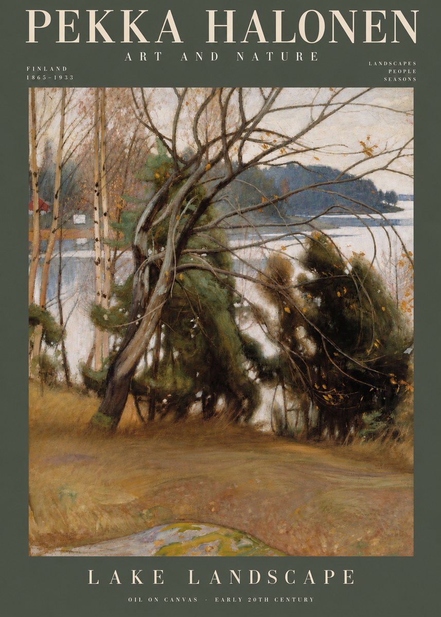 Pekka Halonen Lake Landscape No4 - Plakát