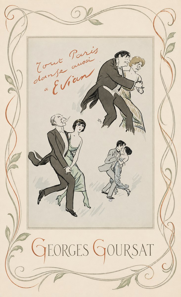 Georges Goursat Tout Paris Danse Aussi À Evian No4 - Plakát