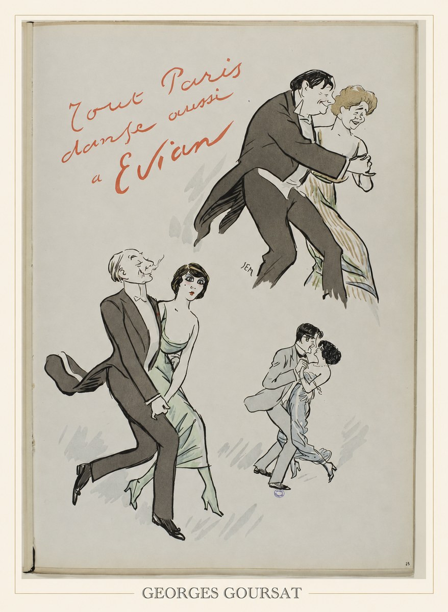 Georges Goursat Tout Paris Danse Aussi À Evian No6 - Plakát