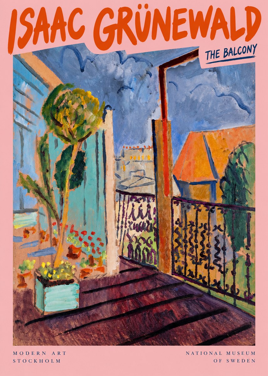 Isaac Grünewald The Balcony No2 - Plakát