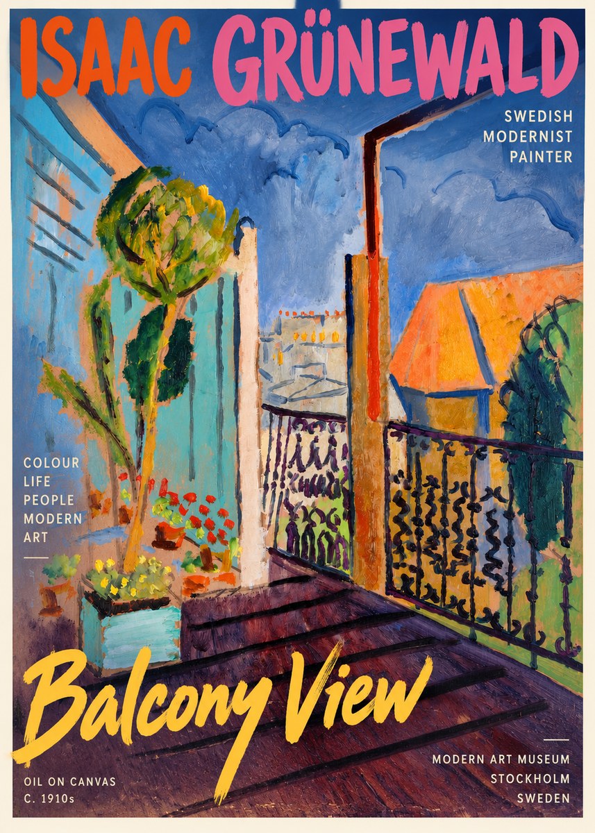 Isaac Grünewald The Balcony No4 - Plakát