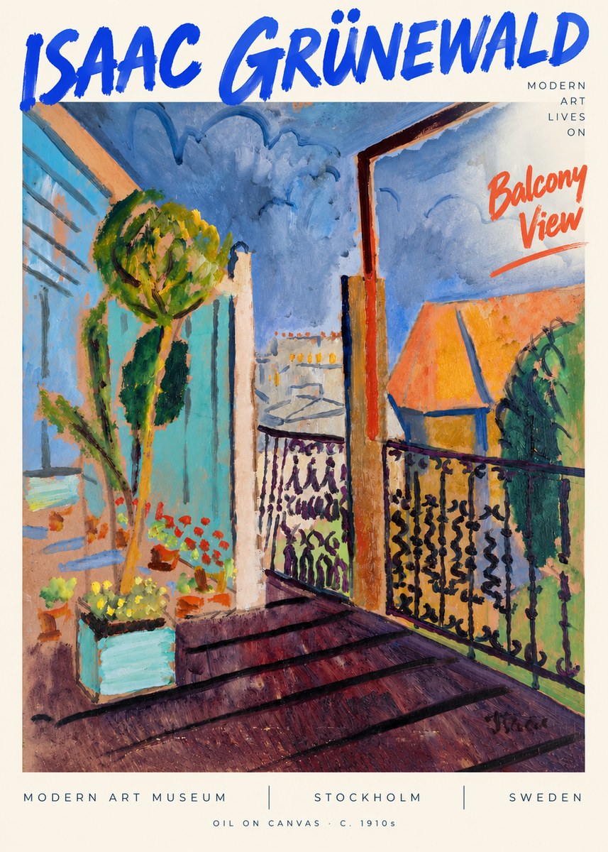 Isaac Grünewald The Balcony No6 - Plakát