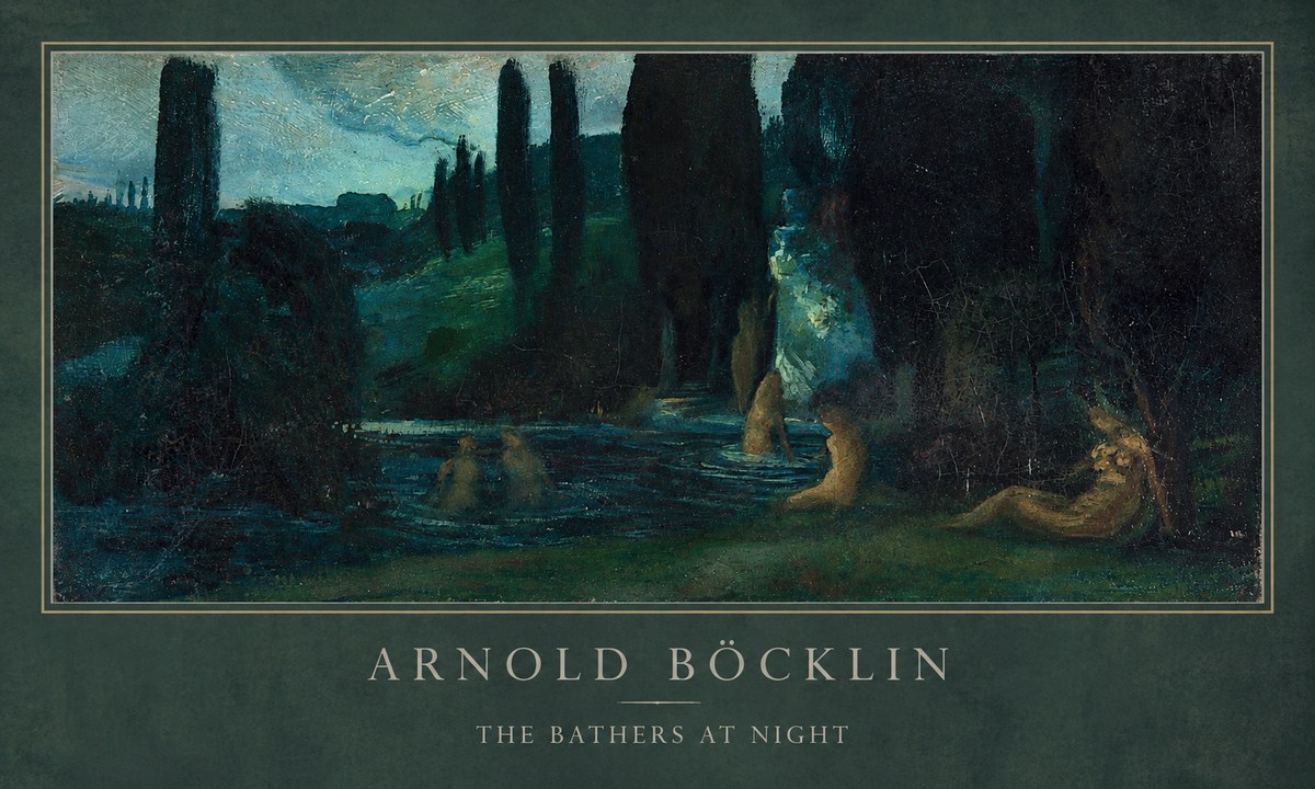 Arnold Böcklin The Bathers at Night No1 - Plakát