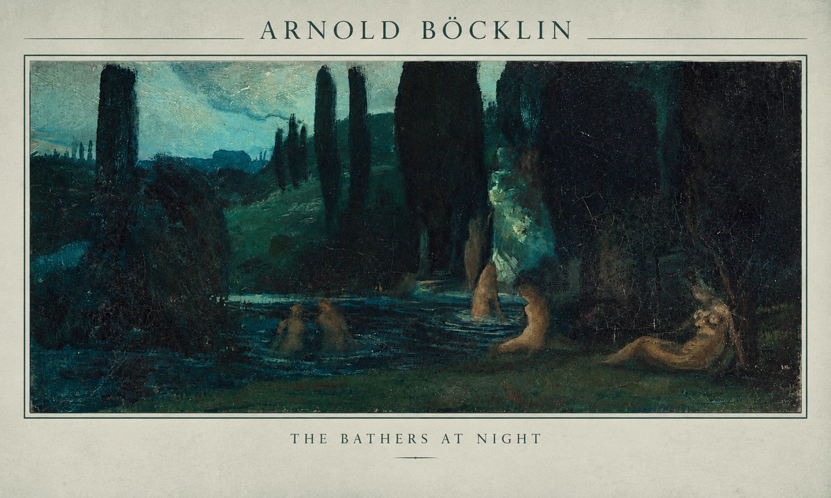 Arnold Böcklin The Bathers at Night No2 - Plakát