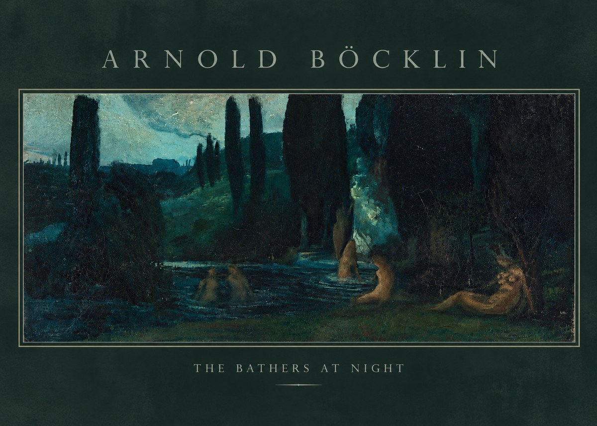 Arnold Böcklin The Bathers at Night No3 - Plakát