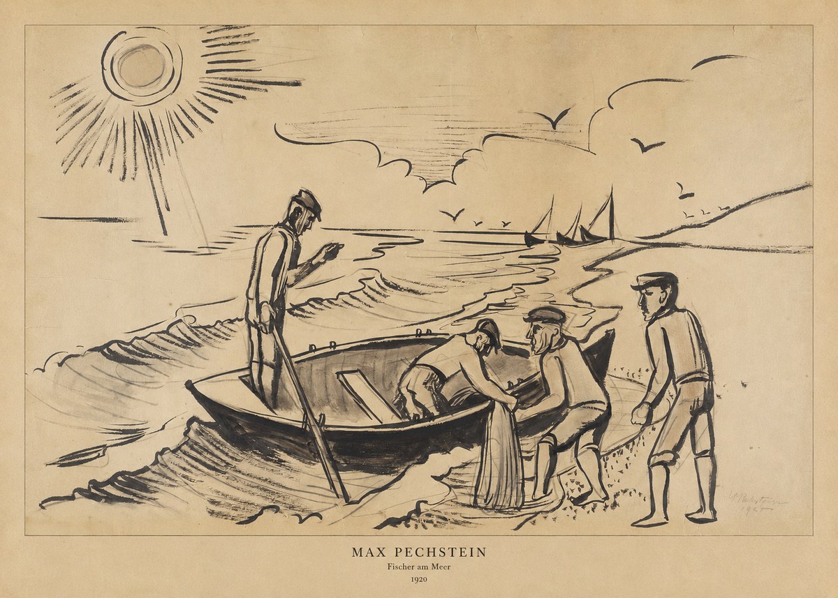 Max Pechstein Fischer Am Meer - 1920 No6 - Plakát