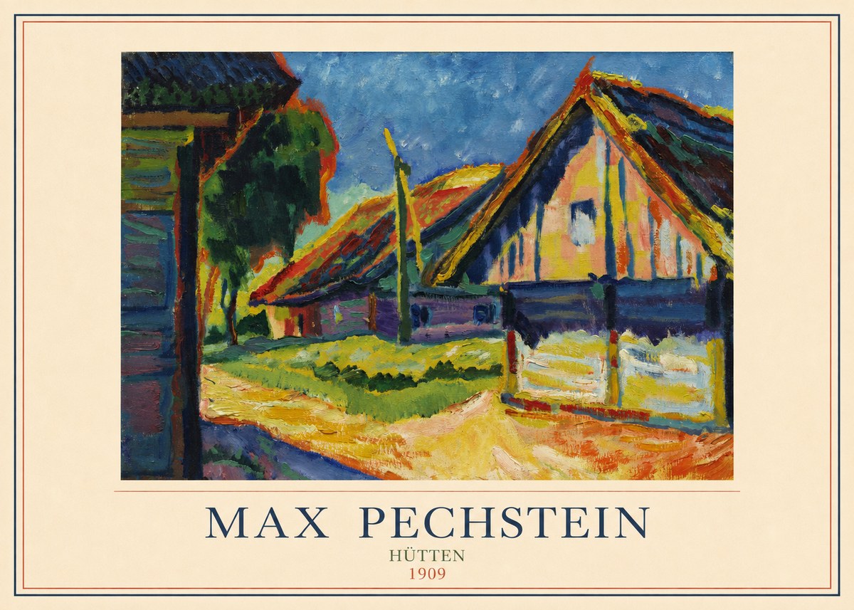 Max Pechstein Hütten 1909 No3 - Plakát