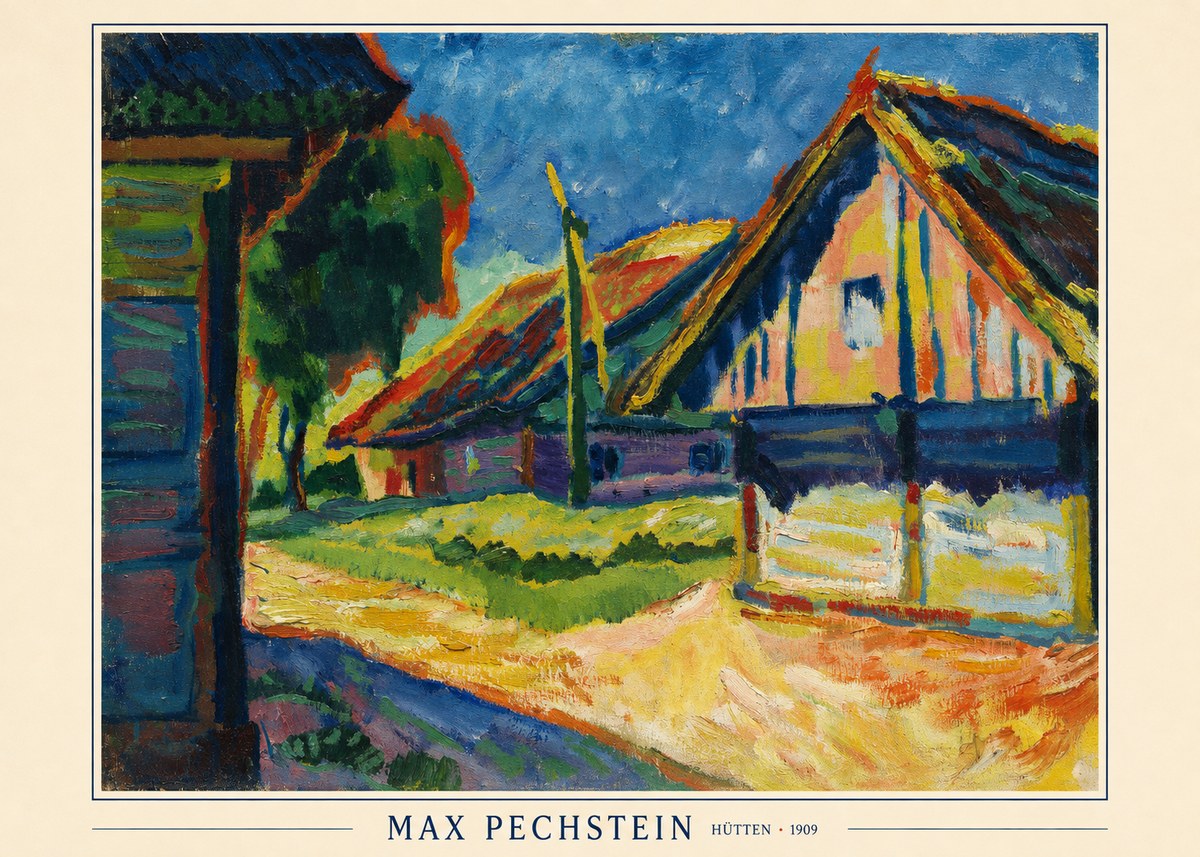 Max Pechstein Hütten 1909 No6 - Plakát