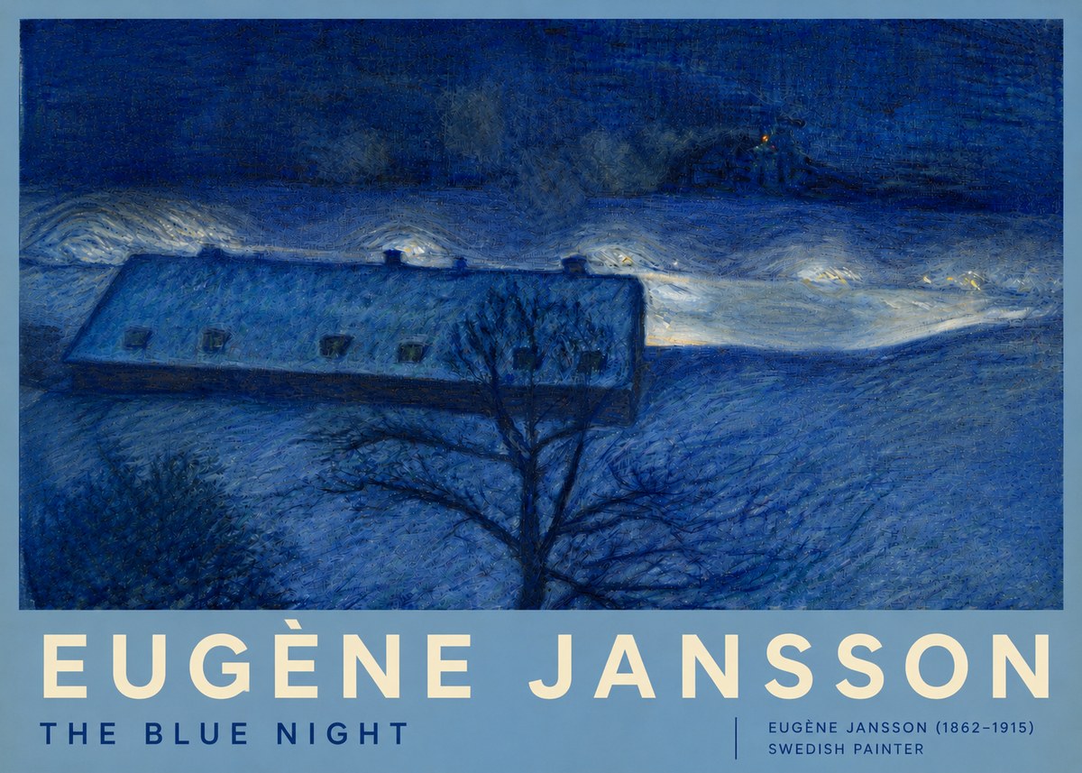 Eugène Jansson The Blue Night No3 - Plakát