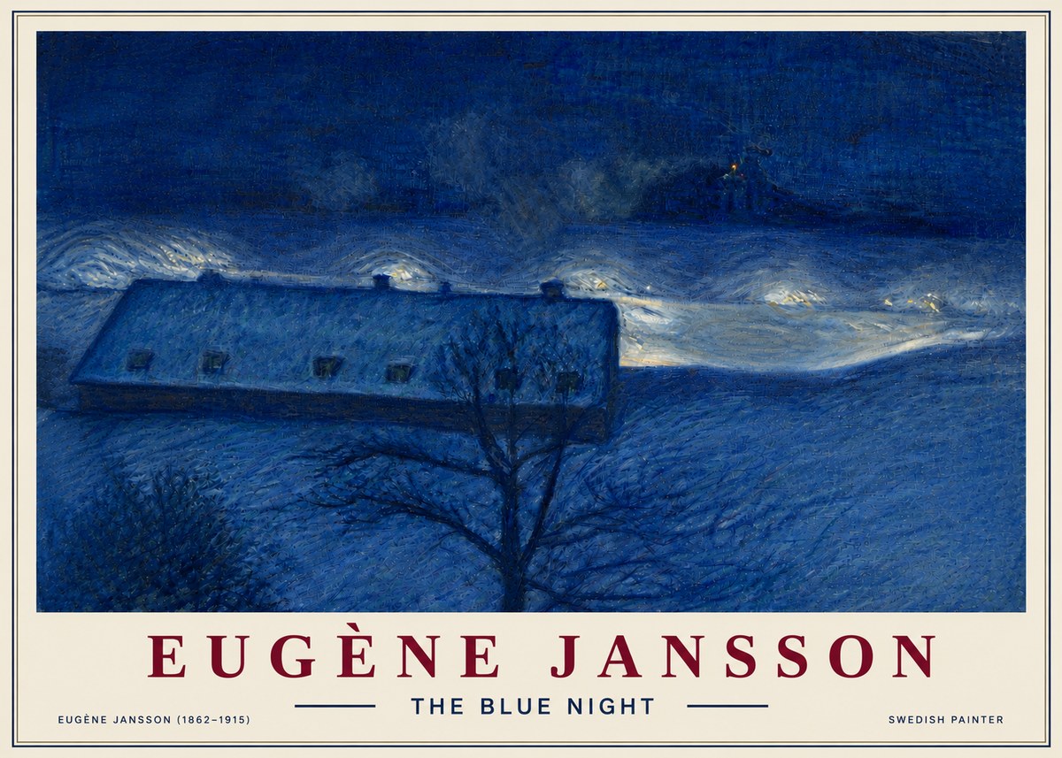 Eugène Jansson The Blue Night No4 - Plakát