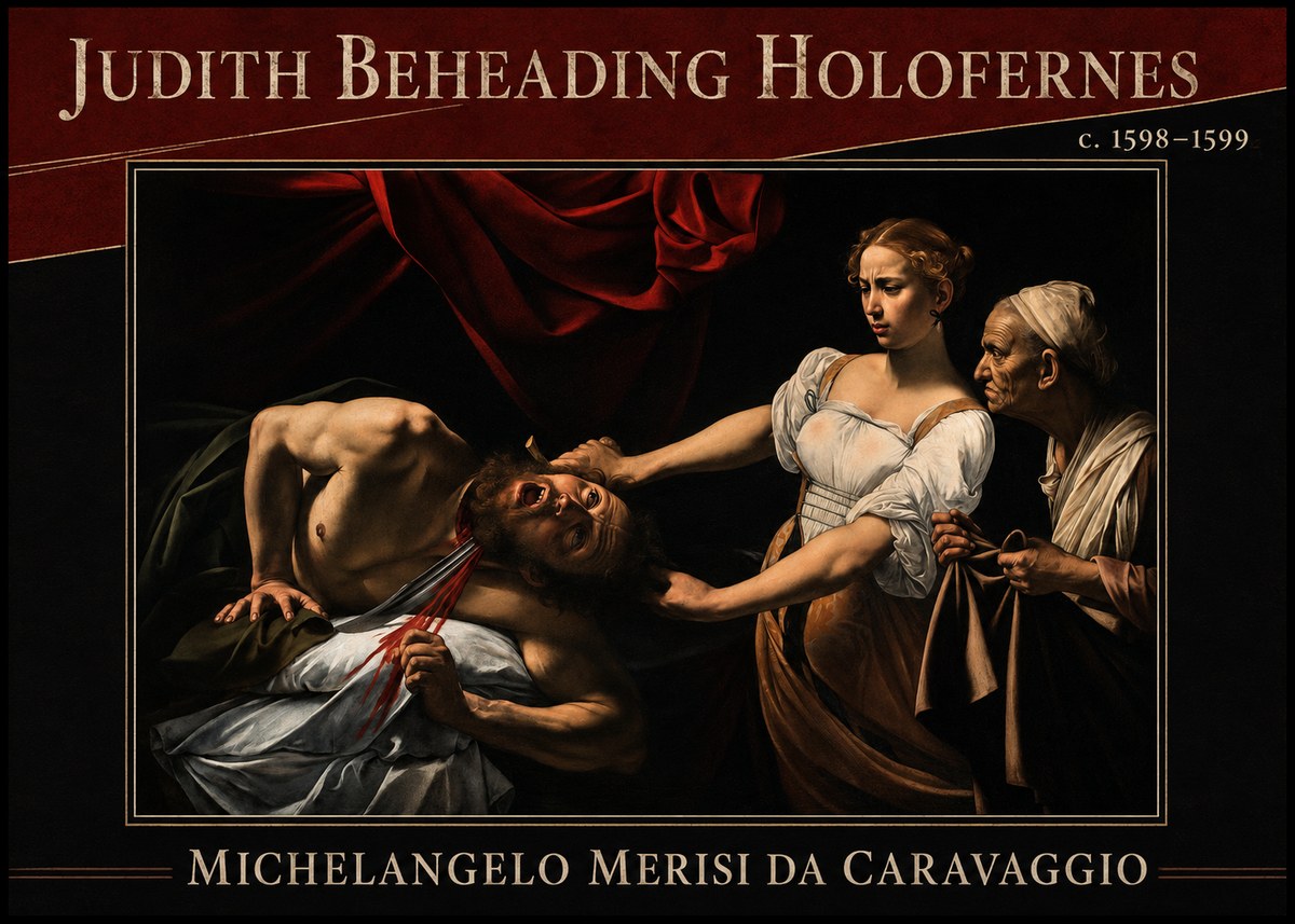 Michelangelo Merisi da Caravaggio Judith Beheading Holofernes II No2 - Plakát