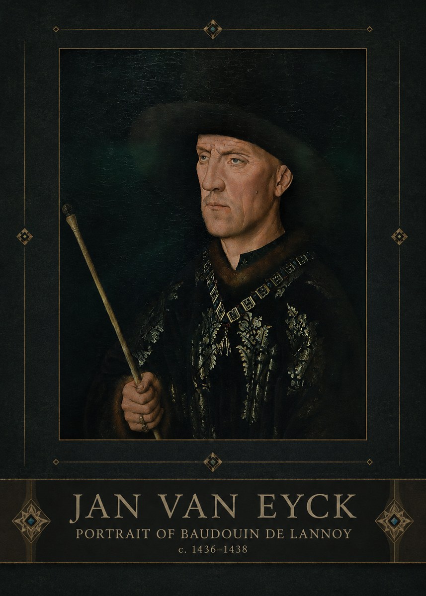 Jan van Eyck Portrait of Baudouin De Lannoy No3 - Plakát