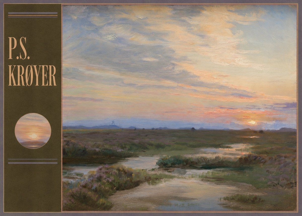 P.S. Krøyer Moorland with Sunset No4 - Plakát