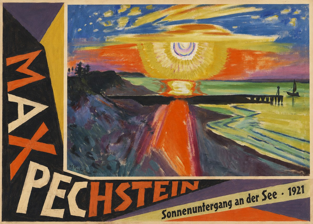 Max Pechstein Sonnenuntergang an Der See No4 - Plakát