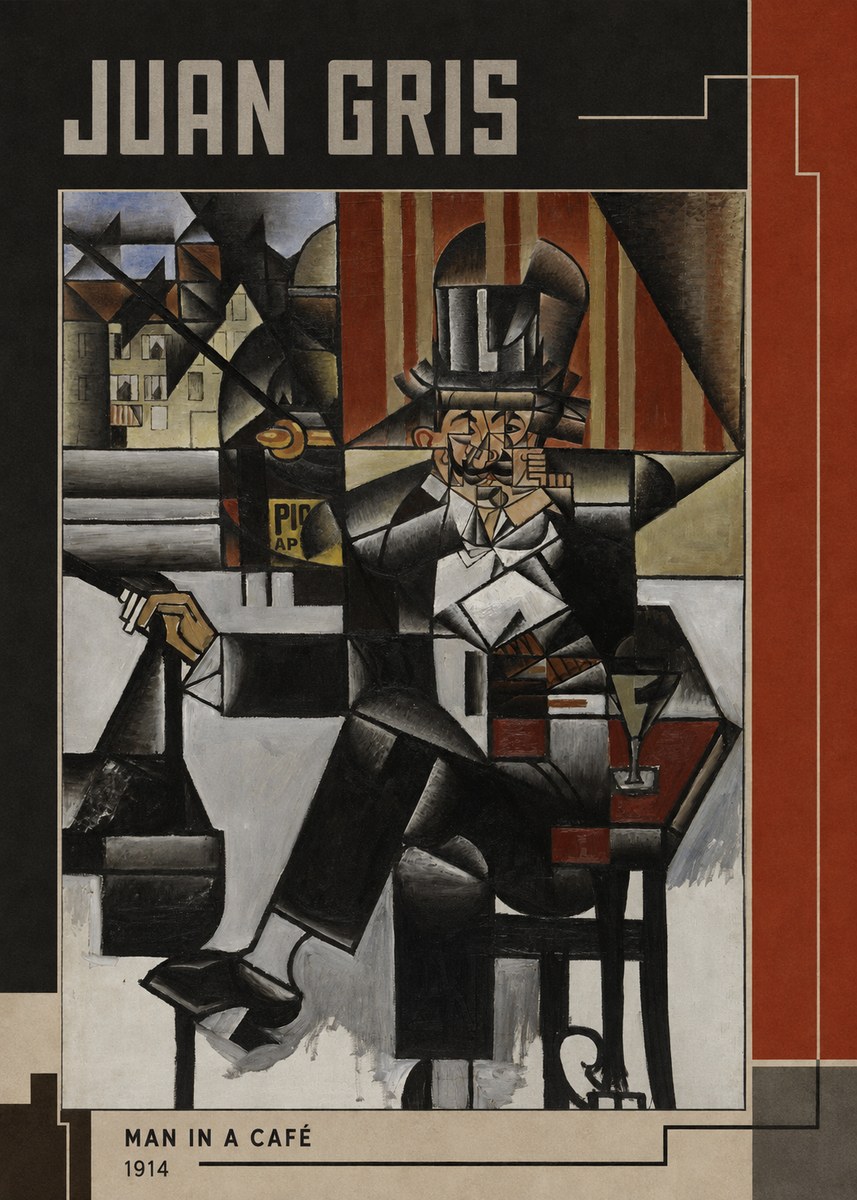Juan Gris Man in a Café No6 - Plakát