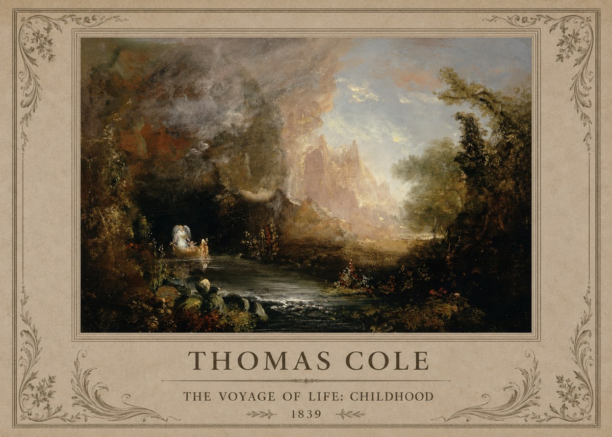 Thomas Cole The Voyage of Life: Childhood II No1 - Plakát