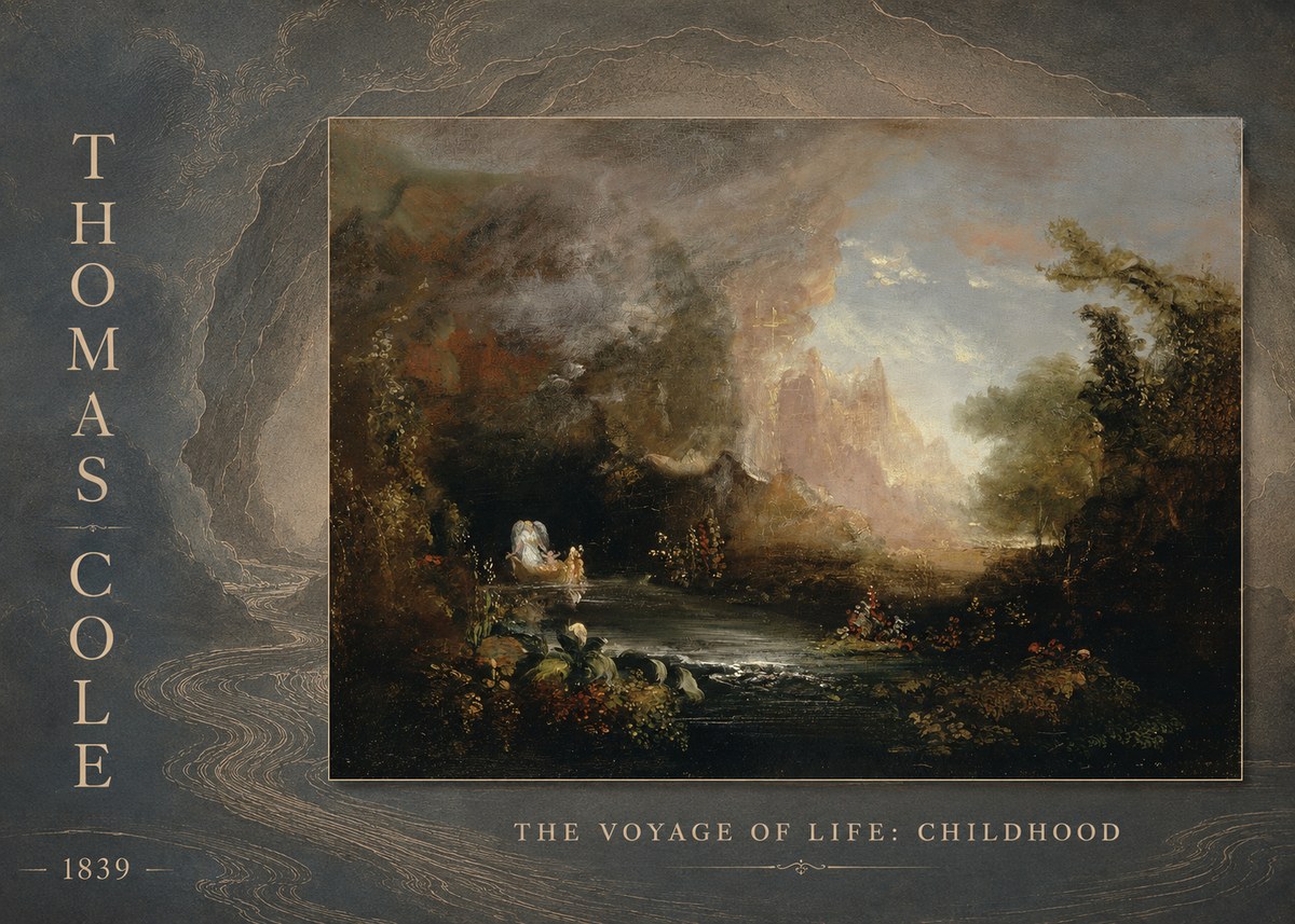 Thomas Cole The Voyage of Life: Childhood II No3 - Plakát
