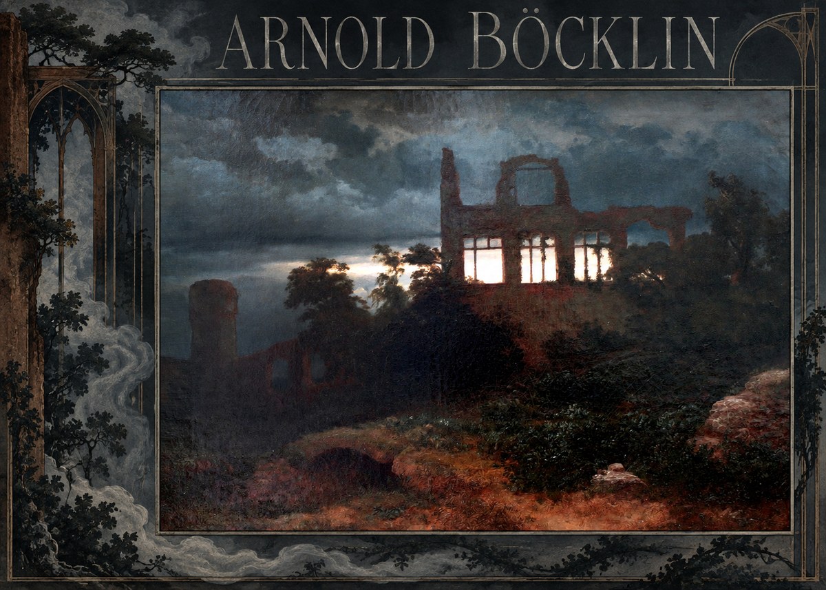 Arnold Böcklin Ruined Castle No2 - Plakát