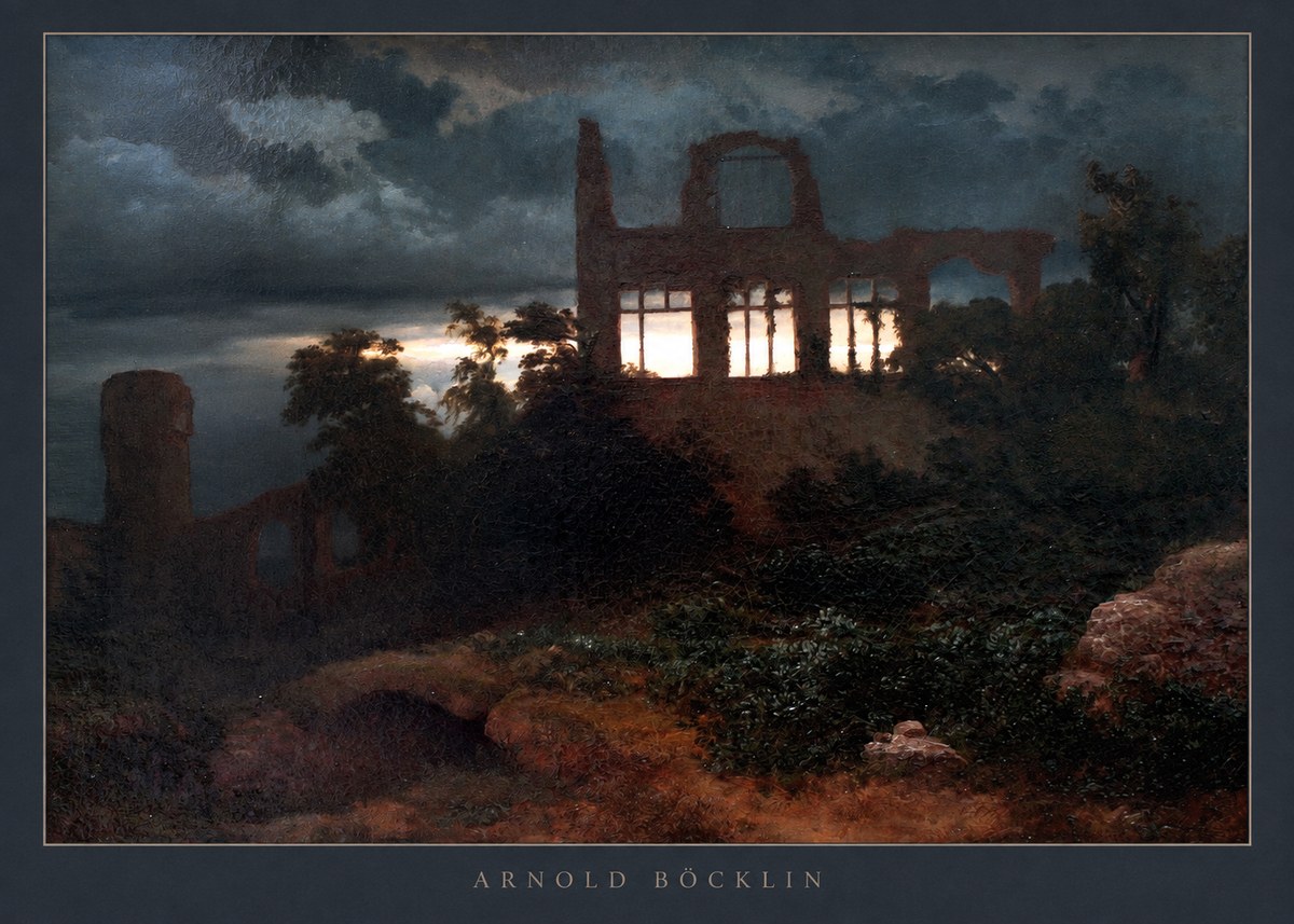 Arnold Böcklin Ruined Castle No5 - Plakát