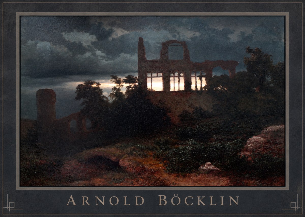 Arnold Böcklin Ruined Castle No6 - Plakát