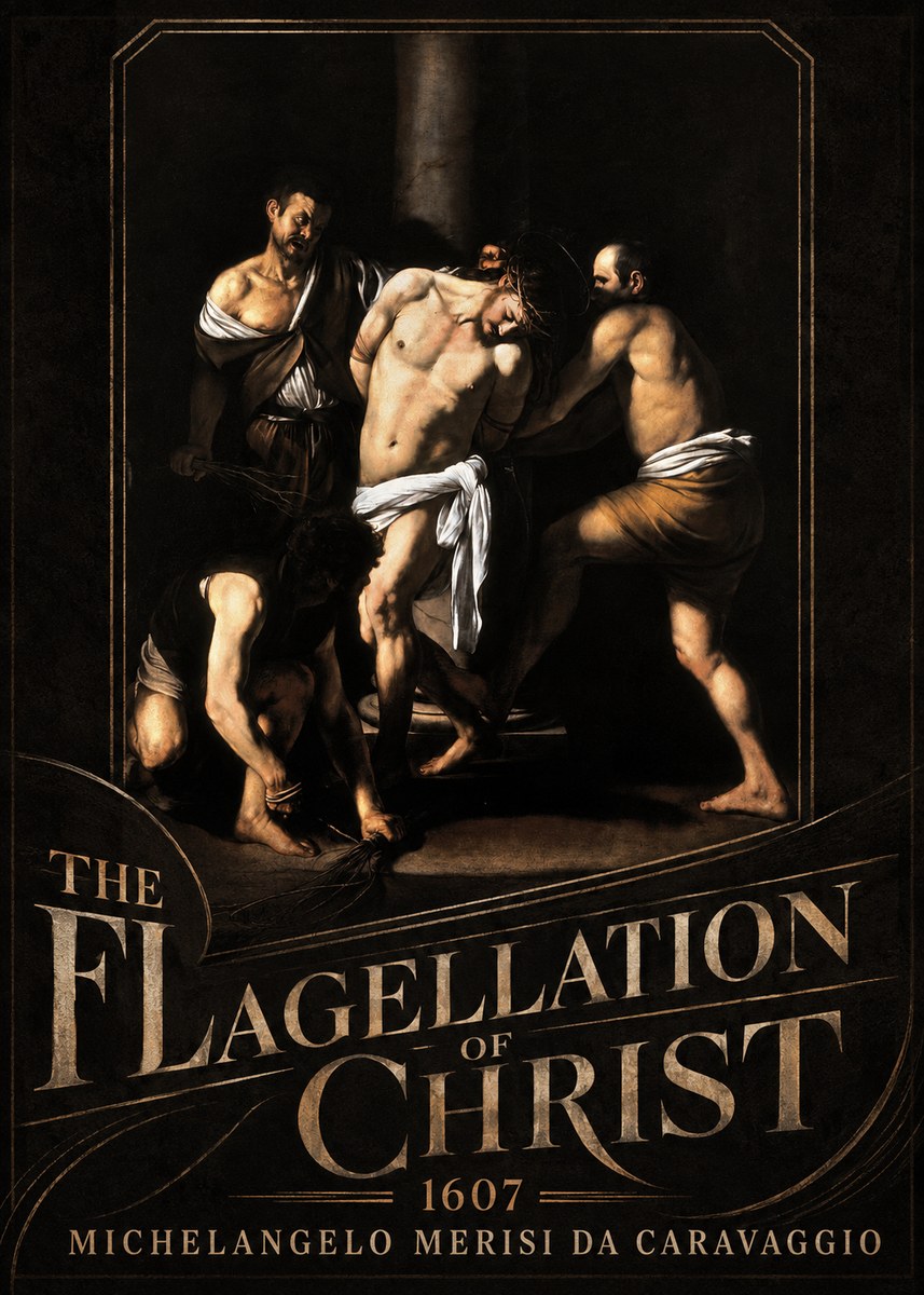 Michelangelo Merisi da Caravaggio The Flagellation of Christ No3 - Plakát