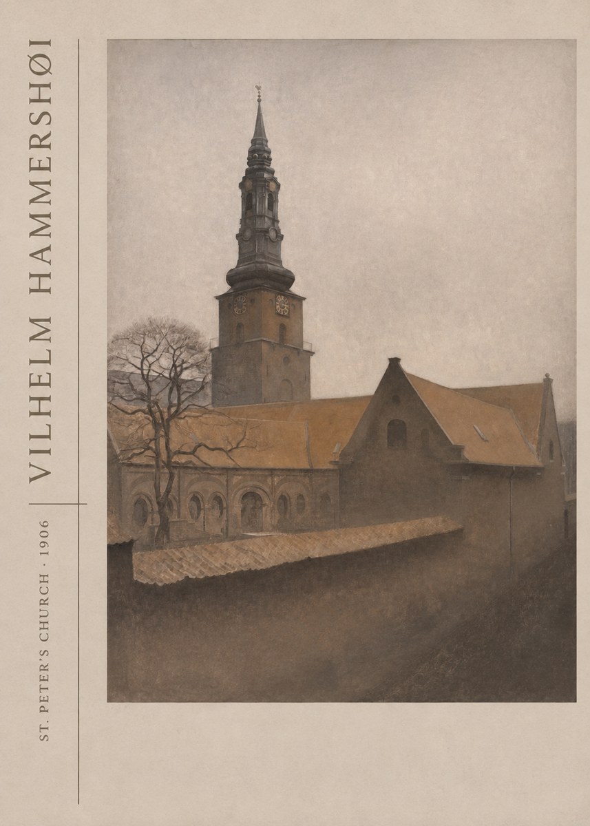 Vilhelm Hammershøi St. Peter's Church No2 - Plakát