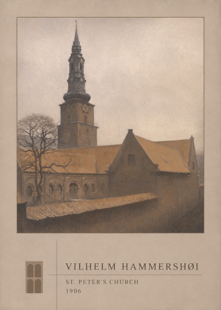Vilhelm Hammershøi St. Peter's Church No3 - Plakát