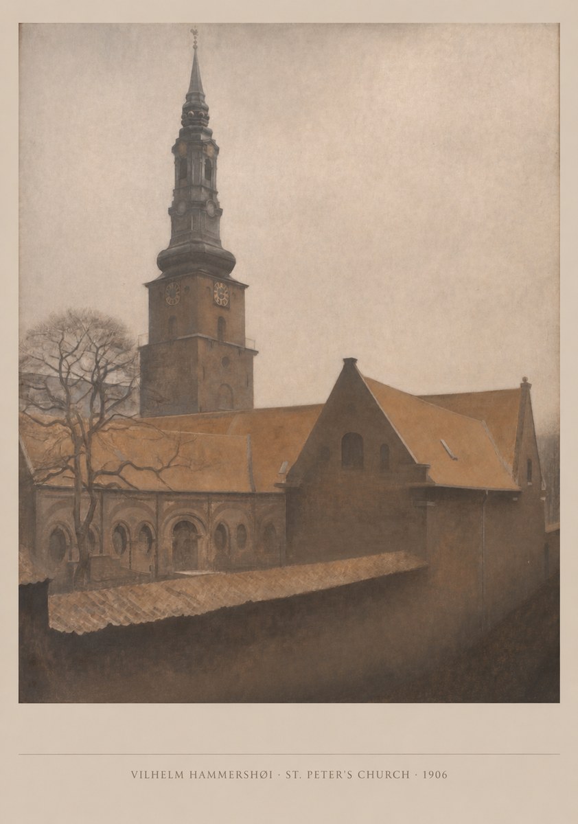 Vilhelm Hammershøi St. Peter's Church No5 - Plakát