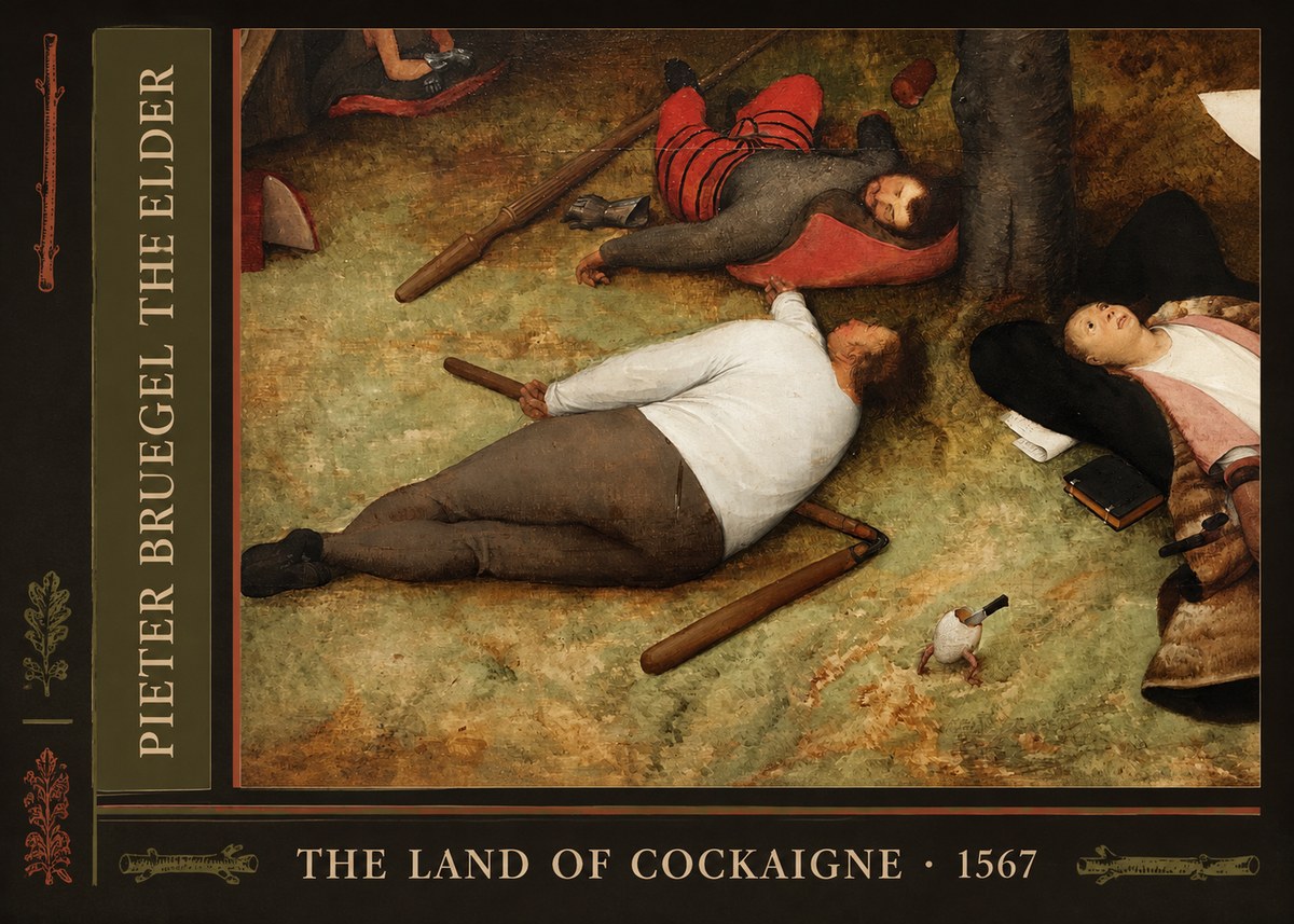 Pieter Bruegel The Land of Cockaigne I No2 - Plakát